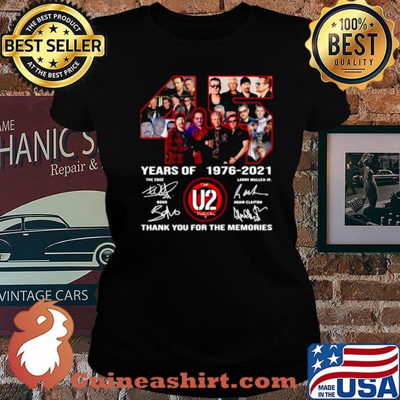 The U2 Portal 45 years of 1976 2021 thank you for the memories signatures s Laides tee