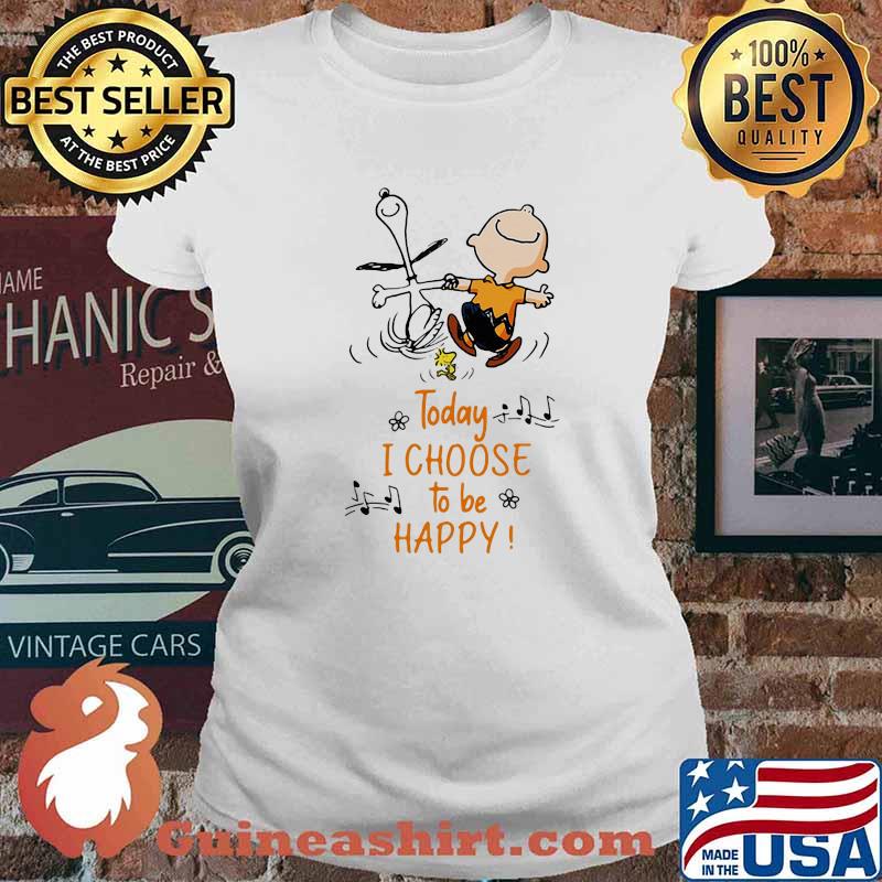 Today I Choose To Be Happy Snoopy And Charlie Brown Shirt Ladies tee