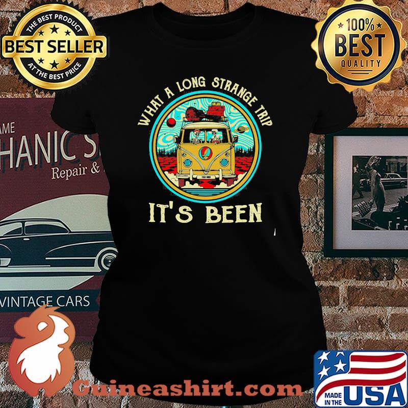 What A Long Strange Trip It’s Been Skull Riding Car Grateful Dead Shirt Laides tee