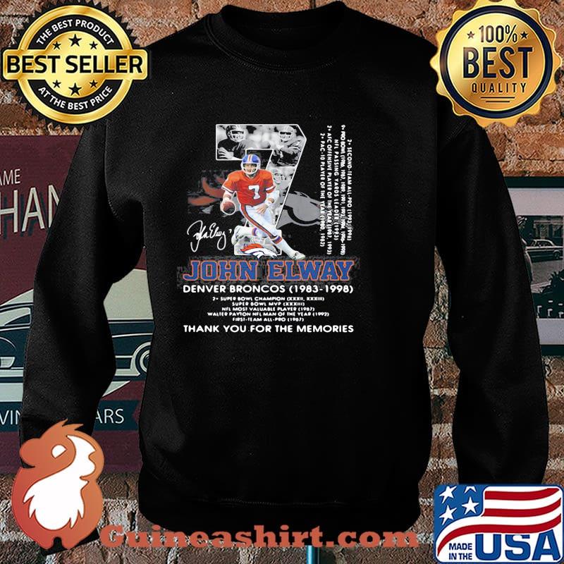 07 john elway denver broncos 1983-1998 thank you for the memories signature Shirt Sweater