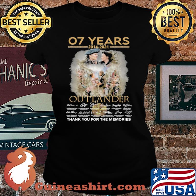 07 Years 2014 2021 Outlander Signatures Thank You For The Memories Shirt Laides tee
