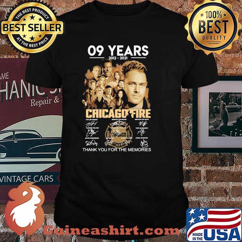 09 Years 2012 2021 Chicago Fire Thank You For The Memories Signature Shirt