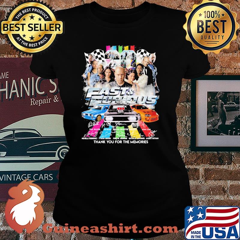 20 Years Fast And Furious Thank You For The Memories Signature Shirt Laides tee