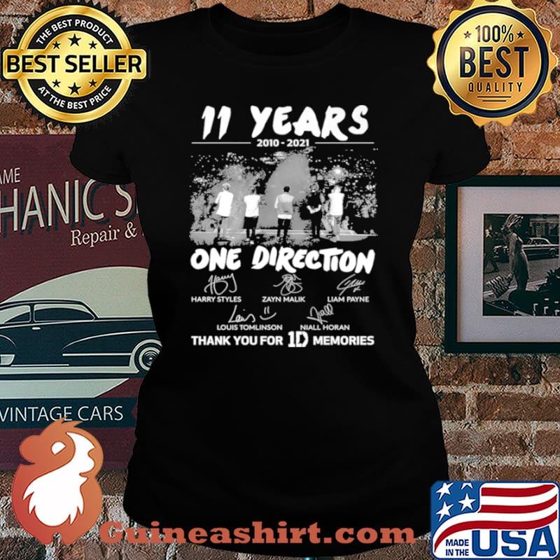 11 Years 2010 2021 One Direction Signature Thank You For 1D Memories Shirt Laides tee
