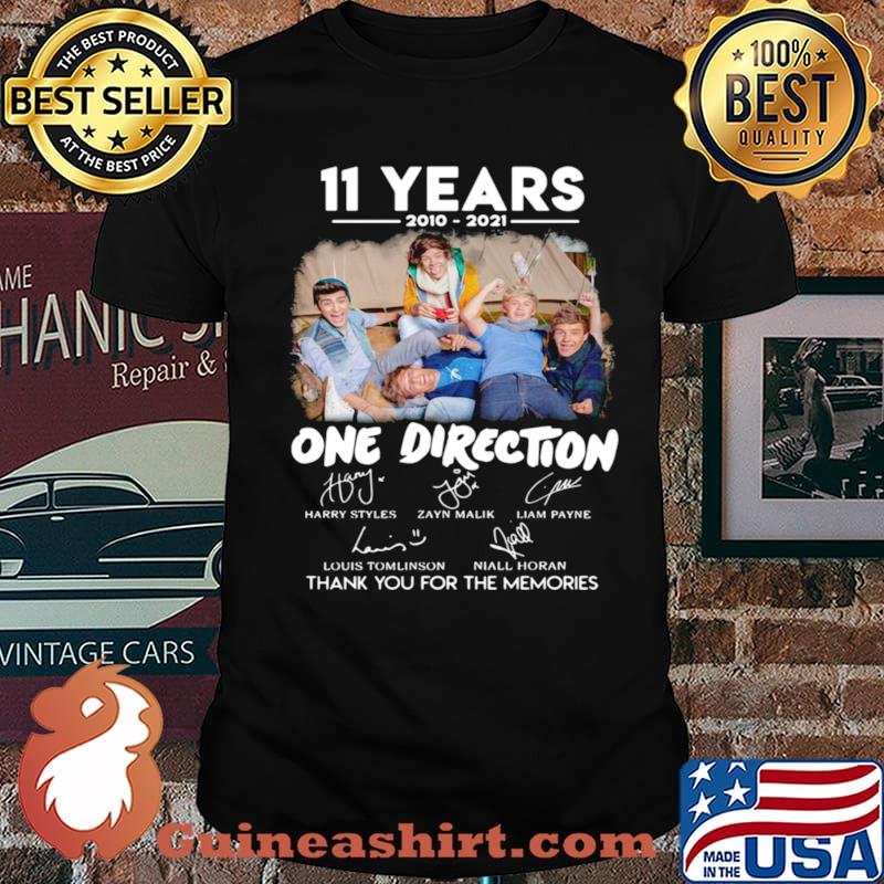 11 Years 2010 2021 One Direction Signatures Thank You For The Memories shirt