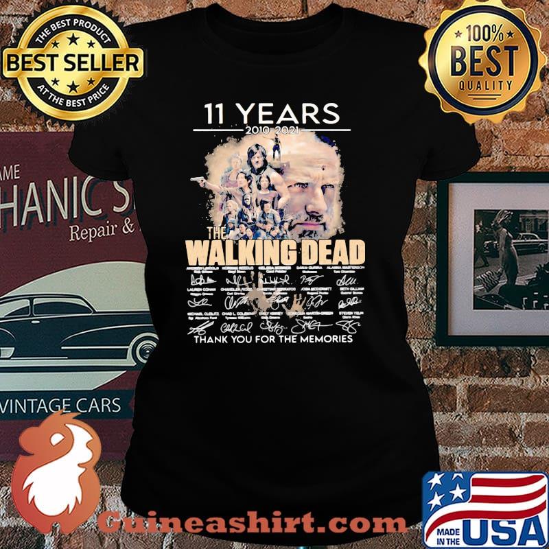 11 Years 2010 2021 The Walking Dead Thank You For The Memories Signature Shirt Laides tee