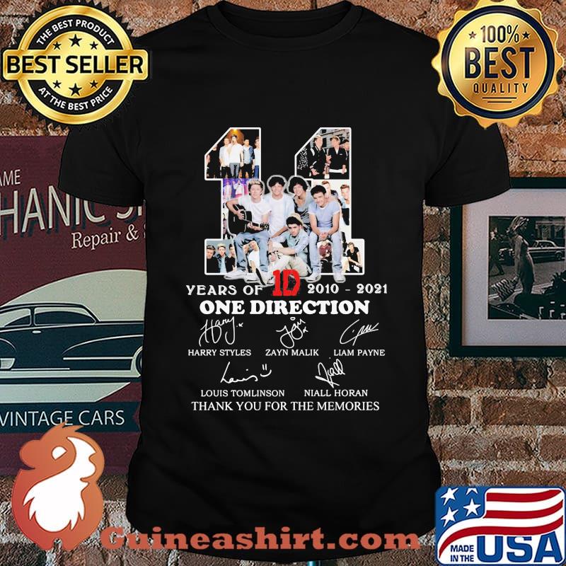 11 Years Of 2010 2021 One Direction Thank You For The Memories Shirt