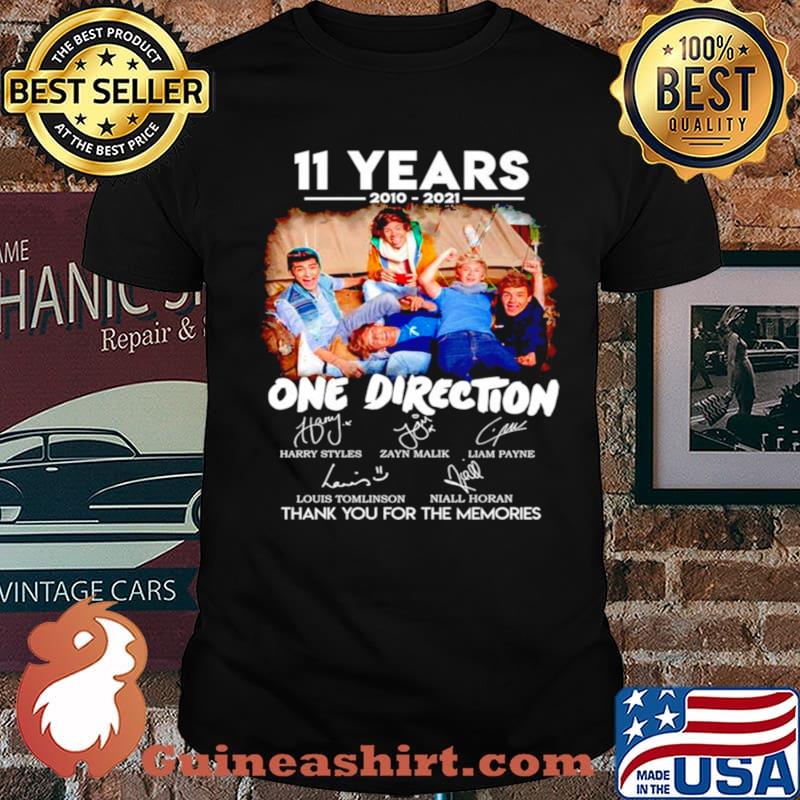 11 years of One Direction 2010 2021 thank you for the memories shirt