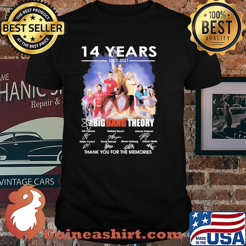 14 Years 2007 2021 Bigbang Theory Thank You For The Memories Signature Shirt