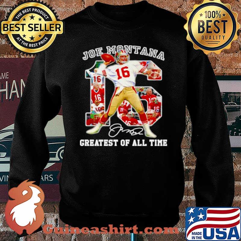 16 Joe Montana greatest of all time signature NFl Sweater
