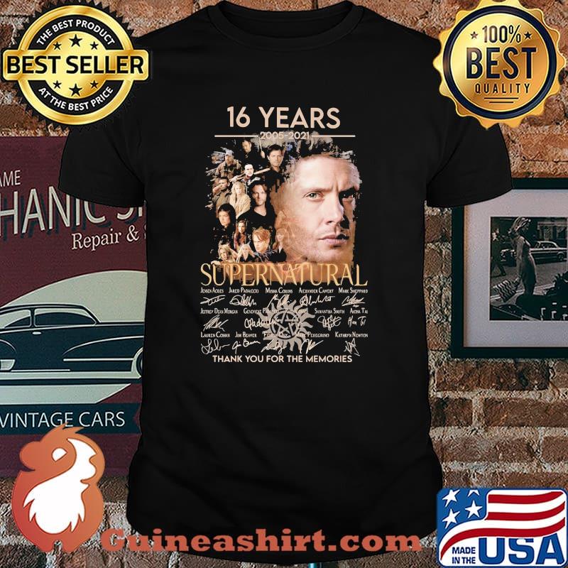 16 Years 2005 2021 Supernatural Thank You For The Memories Signature Shirt