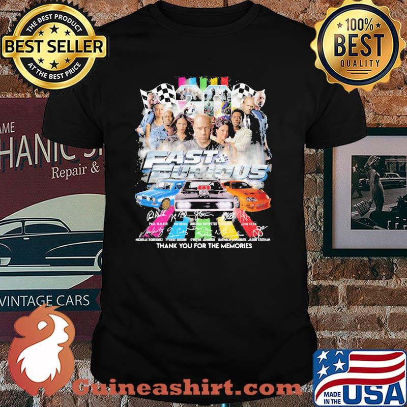 20 Fast And Furious Thank You For The Memories Signature Shirt