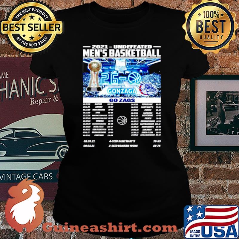 2021 undefeated men’s basketball Gonzaga Bulldogs Laides tee