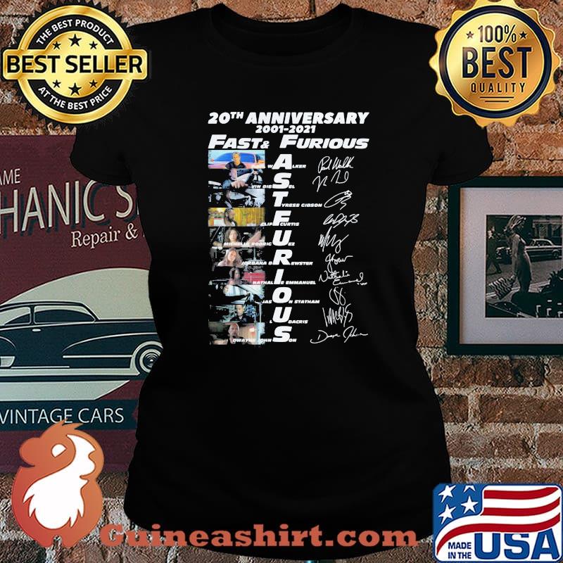 20th Anniversary 2001 2021 Fast And Furious Signature Shirt Laides tee