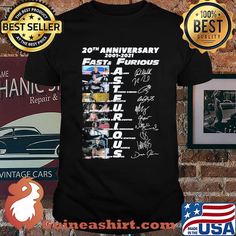 20th Anniversary 2001 2021 Fast And Furious Signature Shirt