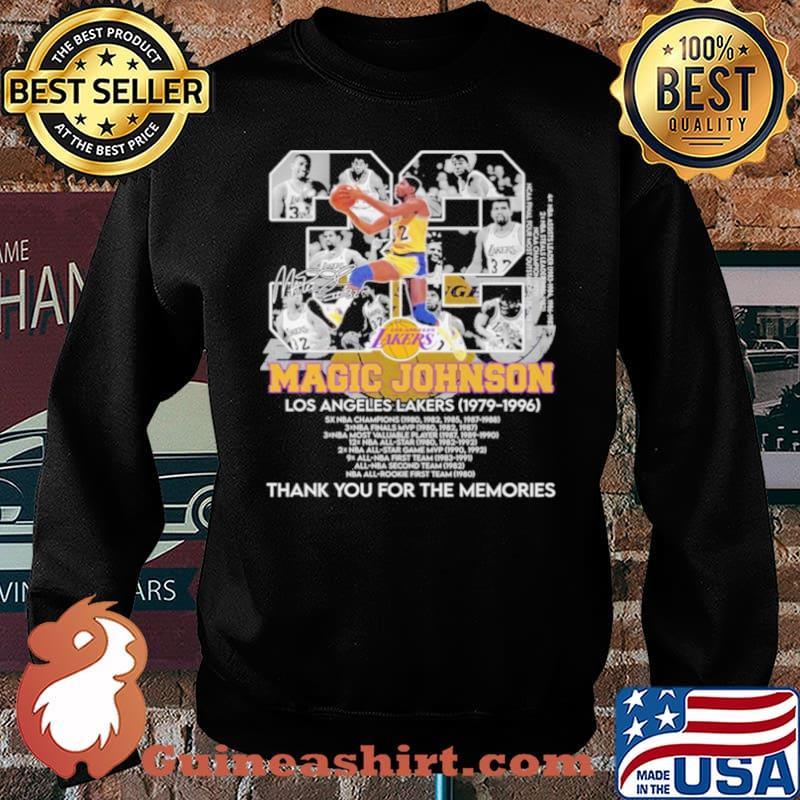 23 Magic Johnson Los Angeles Lakers1979 1996 Thank You For The Memories Signature Shirt Sweater