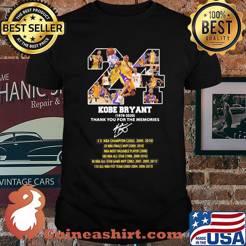 24 Kobe Bryant Thank You For The Memories Legend Football Shirt