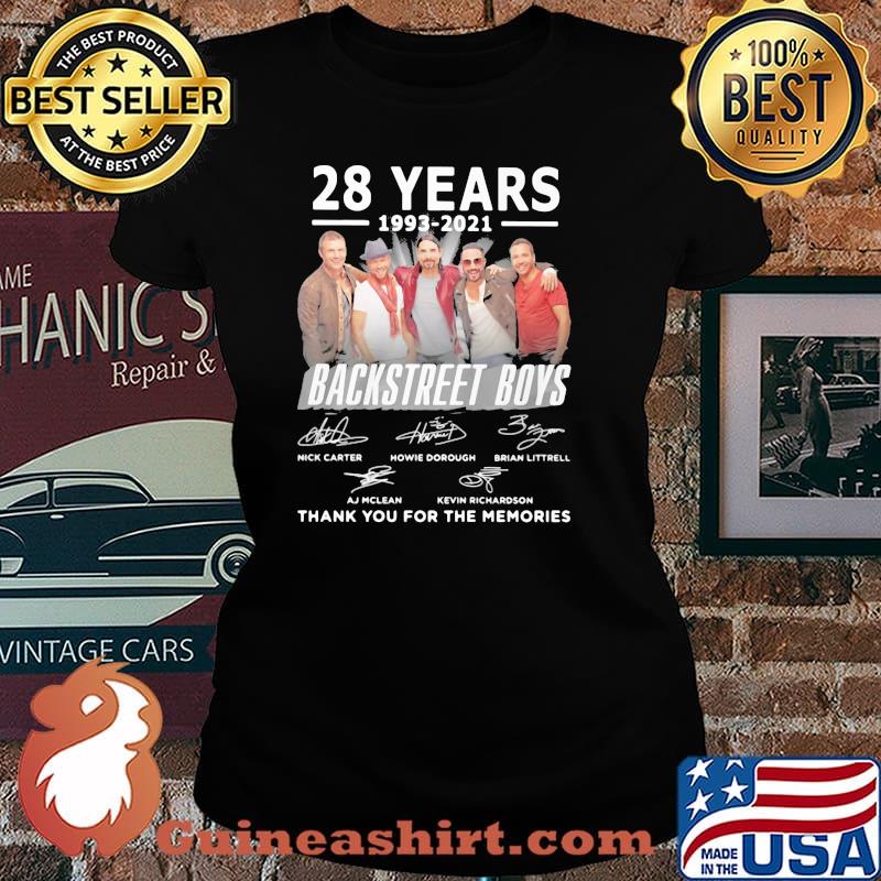 28 years 1993 2021 backstreet boys thank you for the memories signature Laides tee