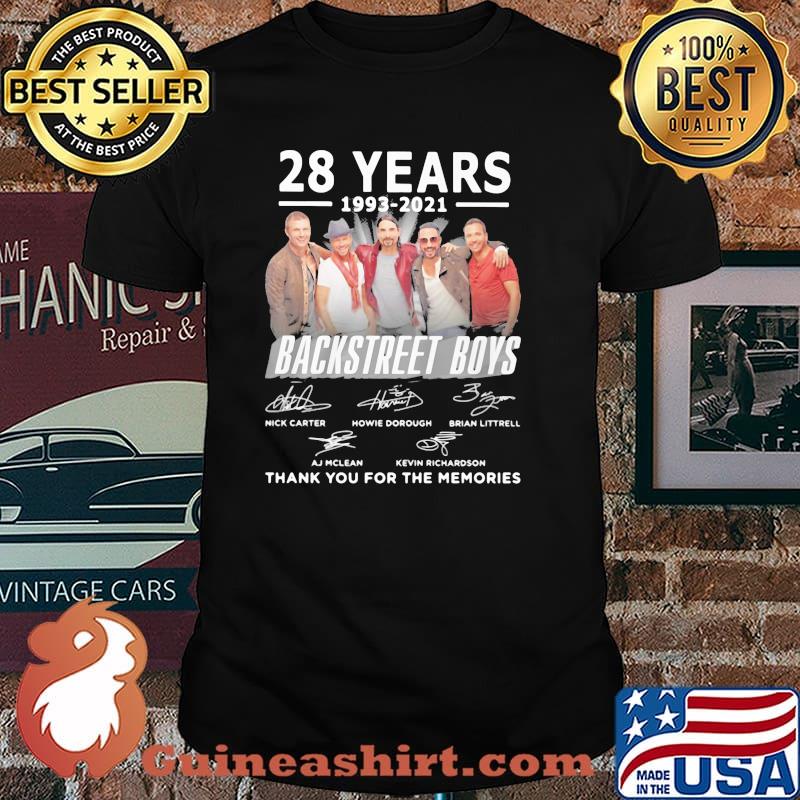 28 years 1993 2021 backstreet boys thank you for the memories signature shirt