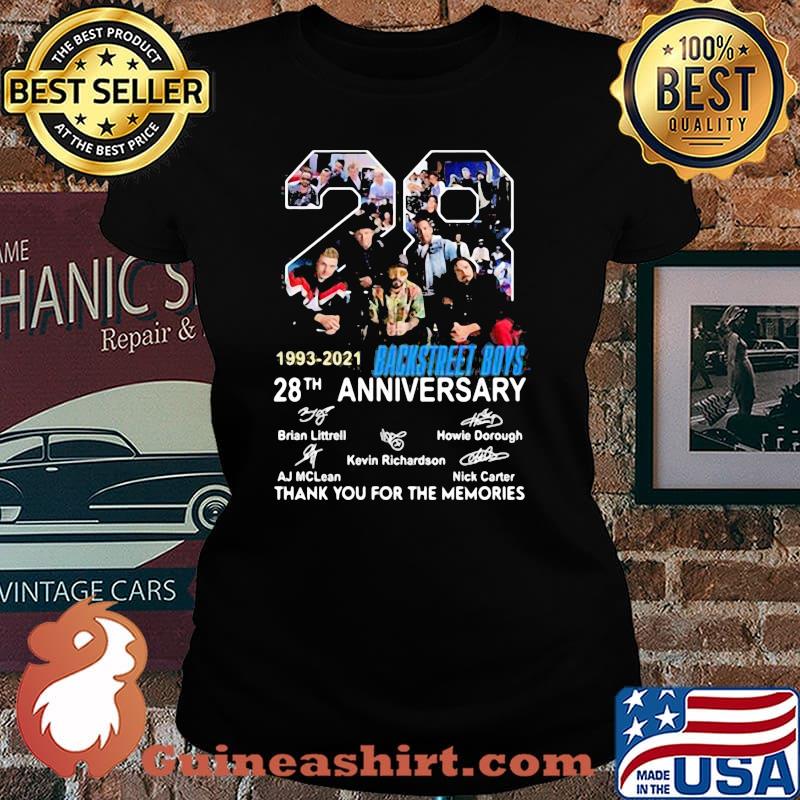 28th Anniversary 1993 2021 Backstreet Boys Thank You For The Memories Signature Shirt Laides tee
