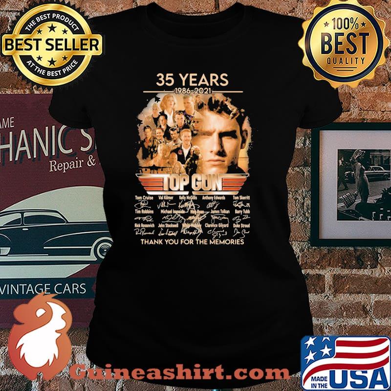 35 Years 1986 2021 Top Gun Thank You For The Memories Signature Shirt Laides tee