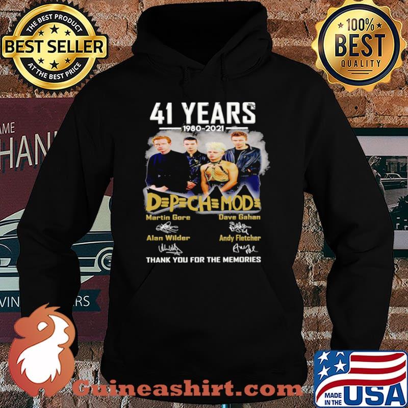 42 Years 1980 2021 Depechemode Martin Signatures Thank You For The Memories T Hoodie