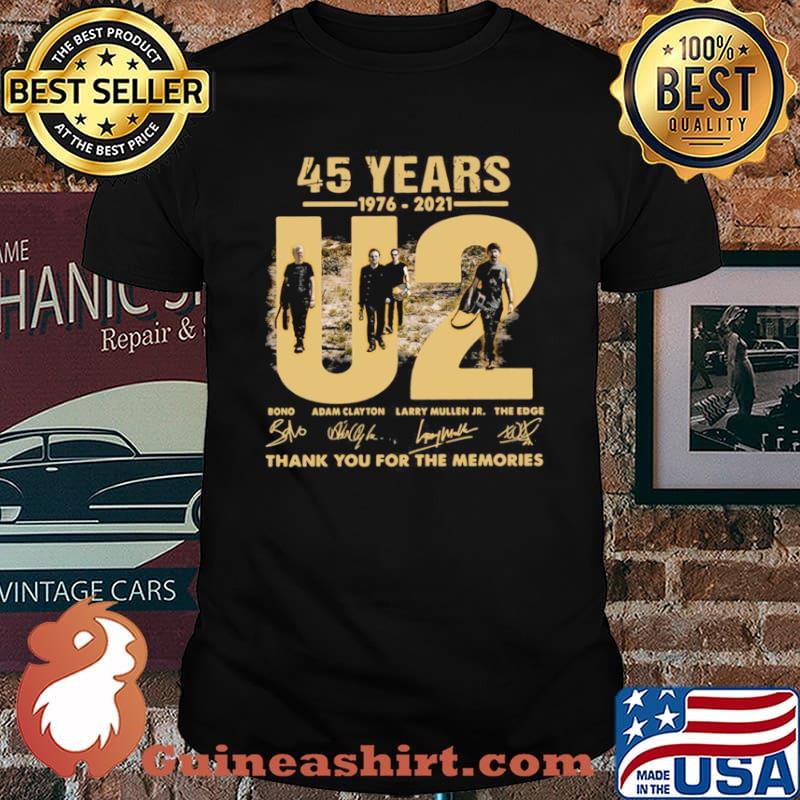 45 years 1976 2021 U2 Bono Adam Clayton thank you signatures shirt