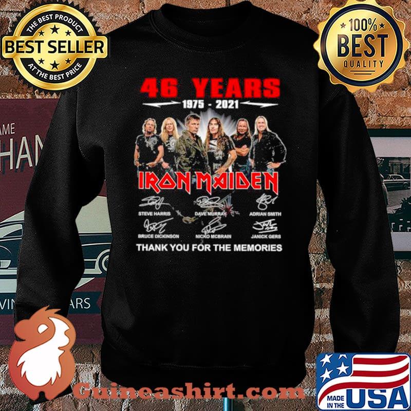 46 Years 1975 2021 Iron Maiden Thank You For The Memories Signatures Shirt Sweater