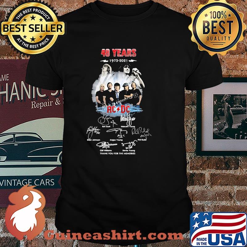 48 Years 1973 2021 Ac Dc Signature Memories Shirt Unisex