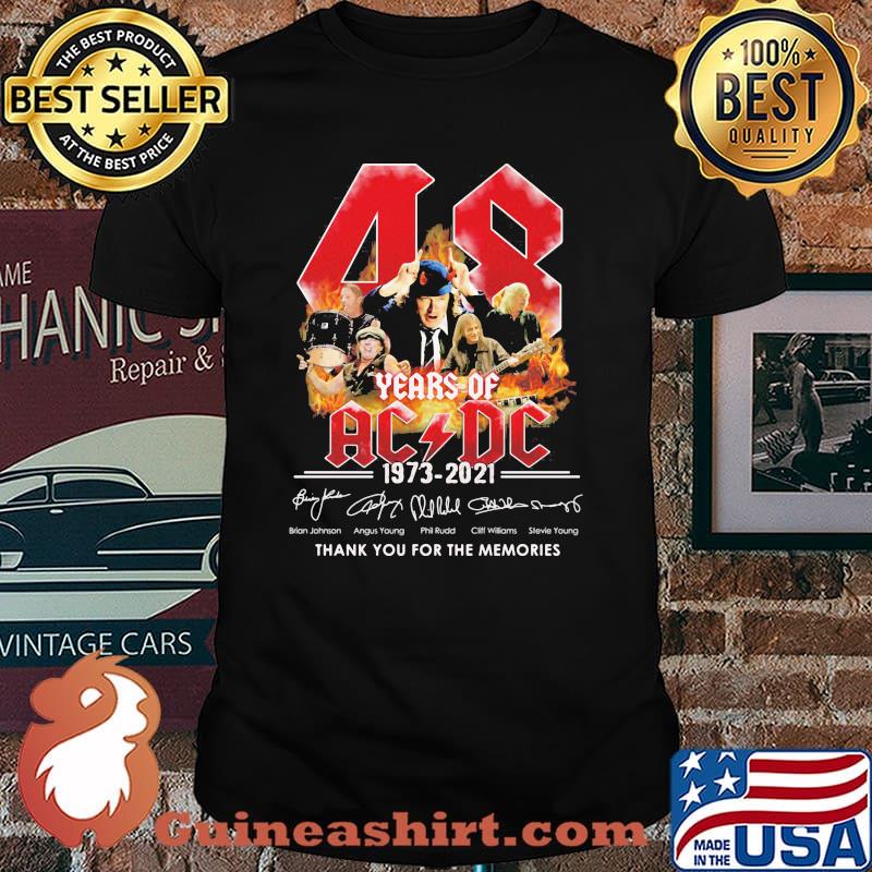 48 Years Of Ac Dc 1973 2021 Thank You For The Memories Signature Shirt
