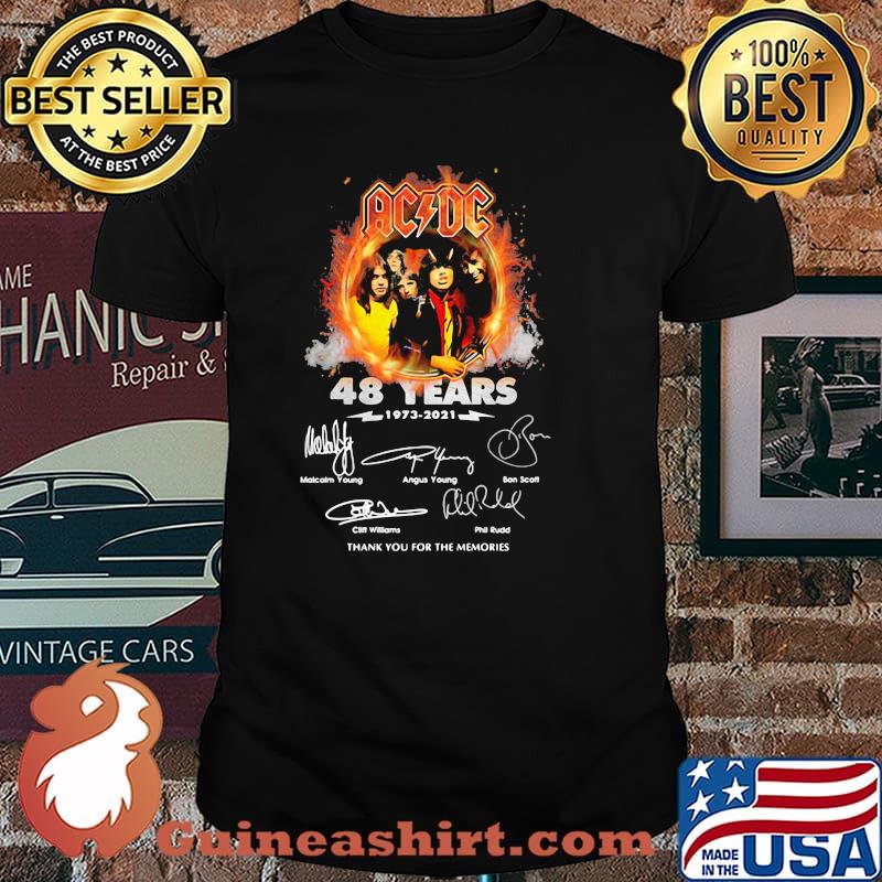 48 Years Of AcDc 1973 2021 Thank You For The Memories Signature Shirt