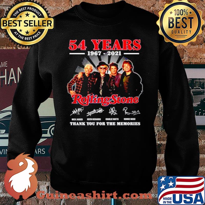54 Years 1967 2021 Rolling Stone signature thank you for the memories Sweater