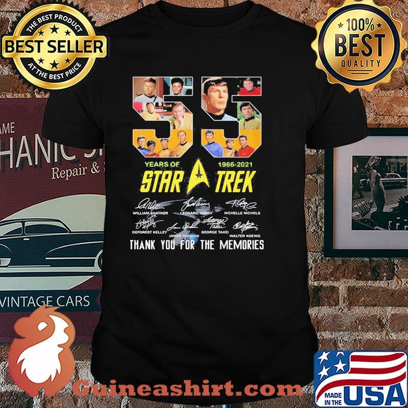 55 Years 1966 2021 Star Trek Wars Thank You For The Memories Signature Shirt