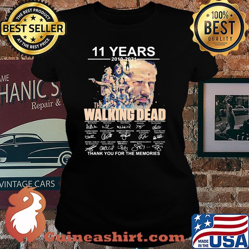 11 Years 2010 2021 The Walking Dead Thank You For The Memories Signature Shirt Laides tee