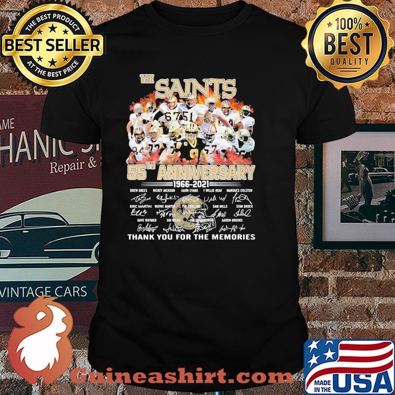 The Saints 55th Anniversary 1966 2021 Thank You For The Memories Signature Shirt