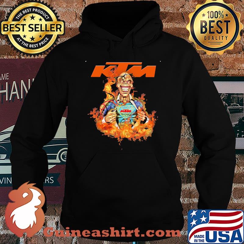 Skull Superman With Logo Ktm Motorcycle Fire Shirt Hoodie