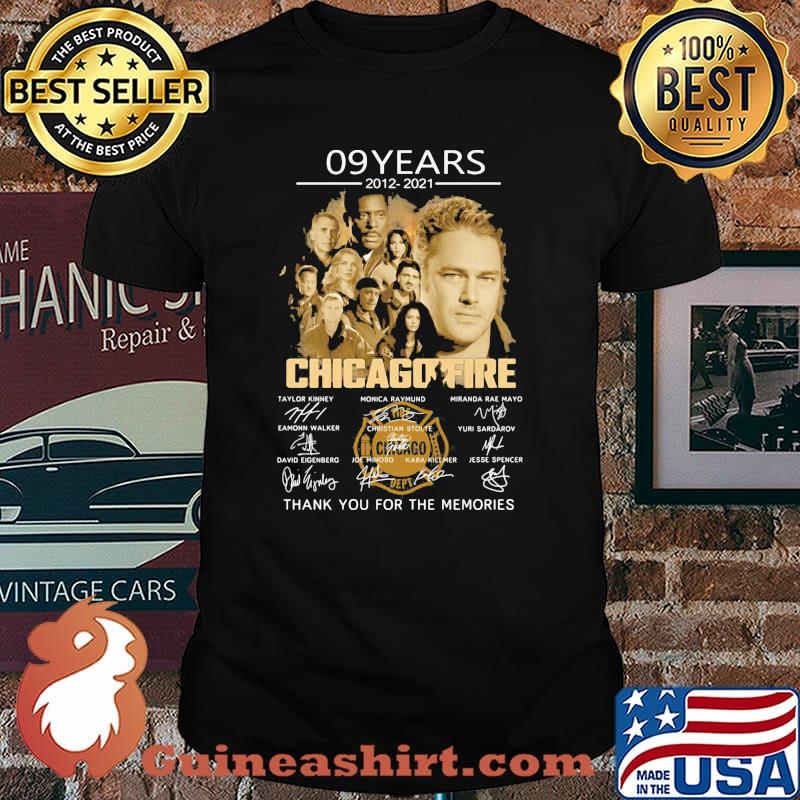 09 Years 2012 2021 Chicago Fire Thank You For The Memories Signature Shirt