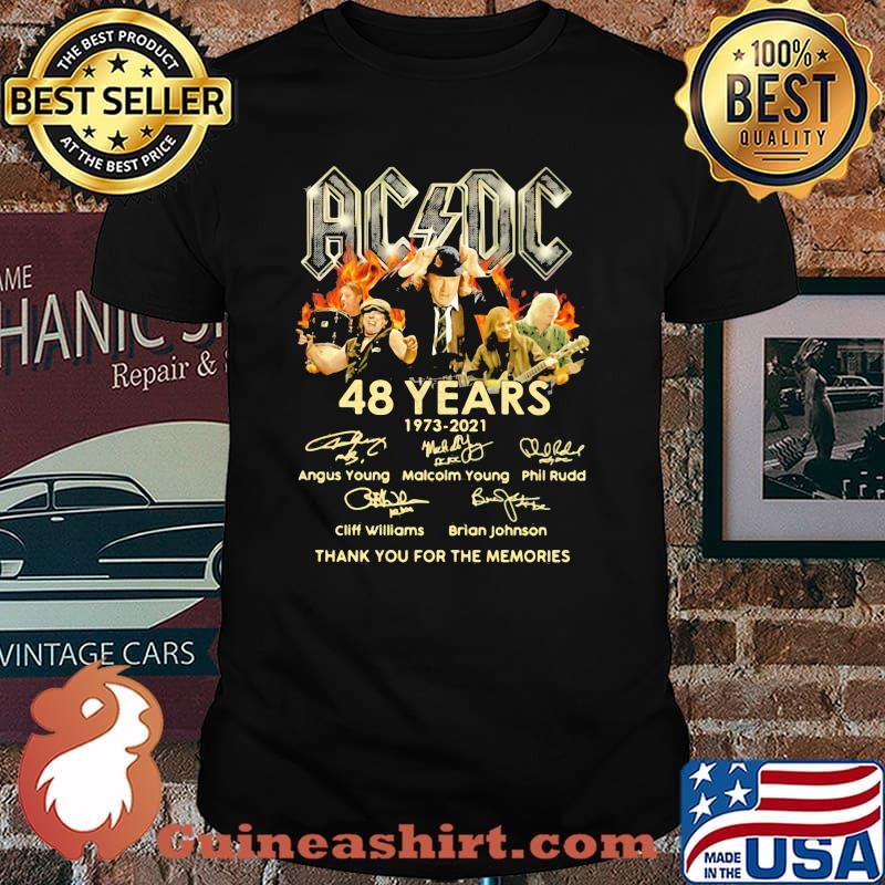 AC Dc 48 years 1973 2021 thank you for the memories signature shirt
