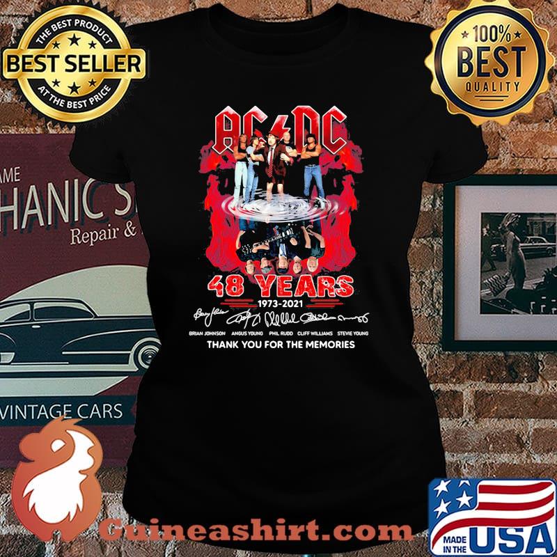 AcDc 48 Years 1973 2021 Thank You For The Memories Signature Shirt Laides tee