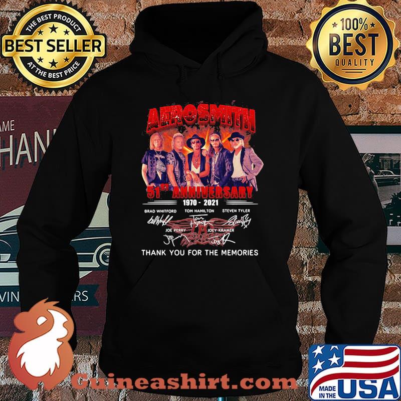 Aerosmith 51th Anniversary 1970 2021 Thank You For The Memories Signature Shirt Hoodie