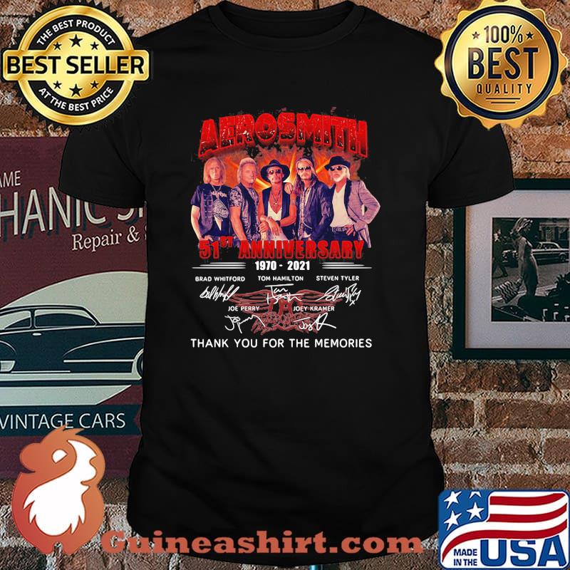 Aerosmith 51th Anniversary 1970 2021 Thank You For The Memories Signature Shirt