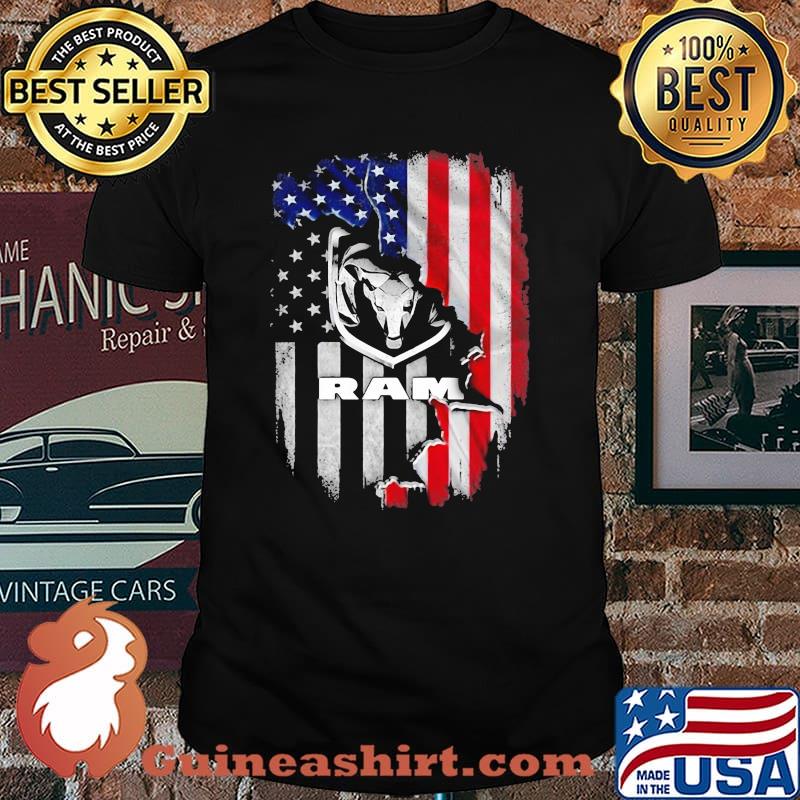 American Flag With Logo Ram Trucks Shirt