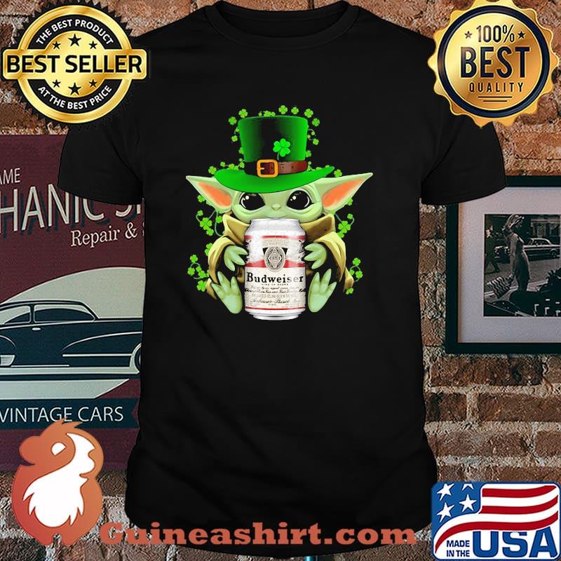 Baby Yoda Hug Budweiser Irish Patricks Day Shirt