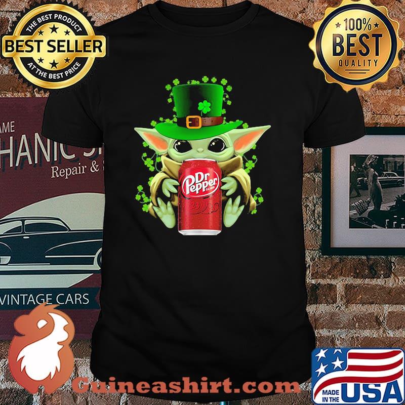 Baby Yoda Hug Dr Pepper Irish Patricks Day Shirt