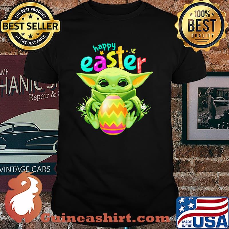 Baby Yoda Hug Egg Happy Easter Day Shirt