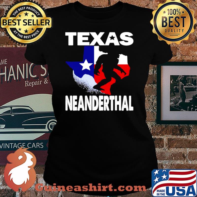 Bigfoot Texas Neanderthal Flag Laides tee