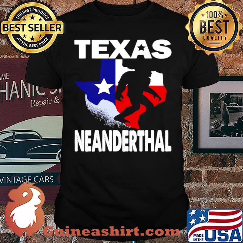 Bigfoot Texas Neanderthal Flag shirt