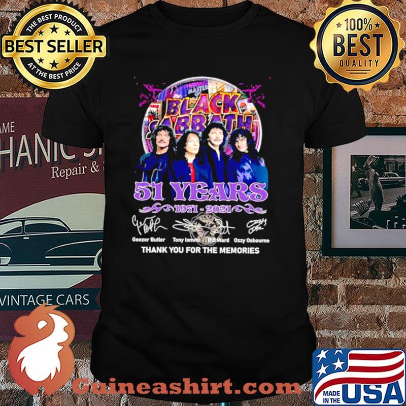 Black Sabbath 51 Years 1971 2021 Signatures Thank You For The Memories Shirt