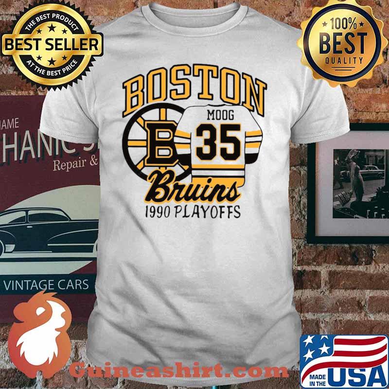 Boston Moog 35 Bruins 1990 playoffs shirt