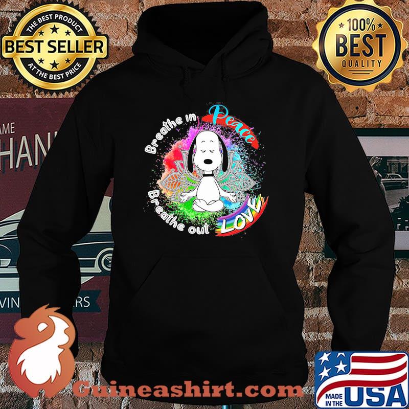 Breathe In Peace Breathe Out Love Snoopy Yoga Lgbt Shirt Hoodie